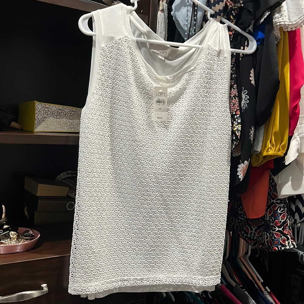 Loft white dressy tank